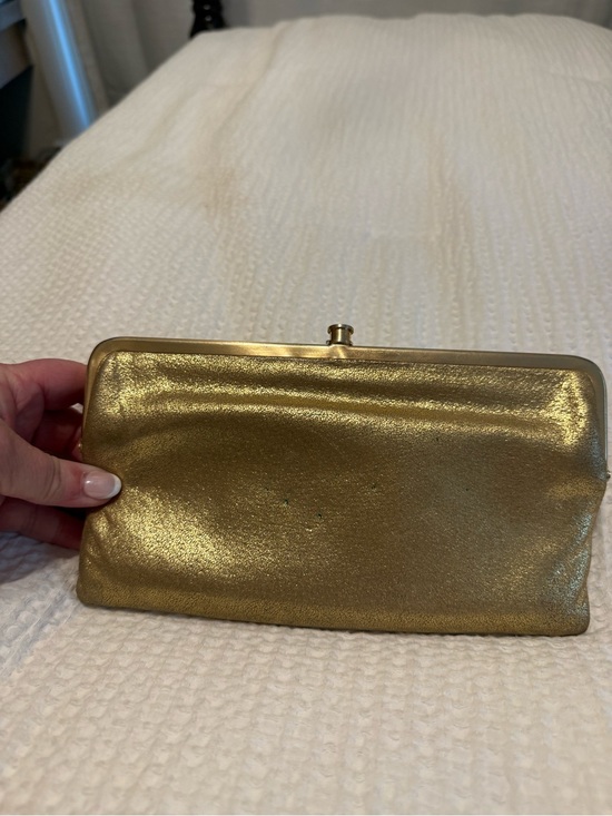 HOBO Handbags - HOBO Metallic Gold Frame Lauren Clutch Wallet